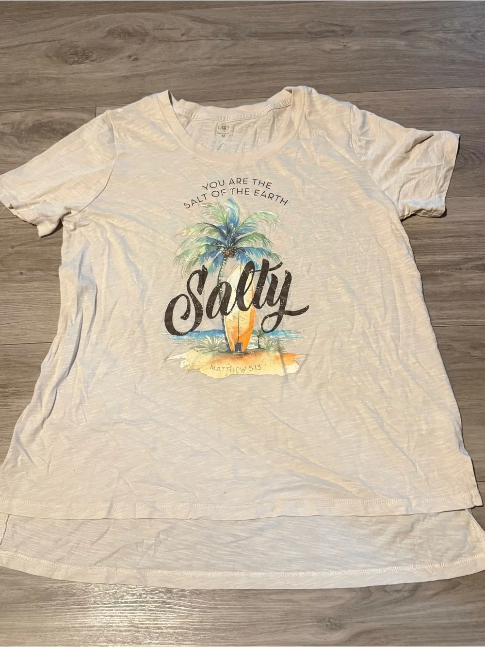 Cato Cream Graphic Tee with Black Text